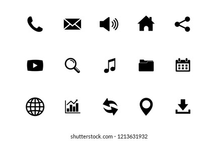 Web icon set vector, Contact us icons vector. for web computer and mobile