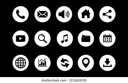 Web icon set vector, Contact us icons vector. for web computer and mobile