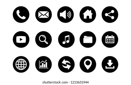Web icon set vector, Contact us icons vector. for web computer and mobile