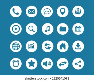 Web icon set vector, Contact us icons vector. for web computer and mobile