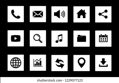 Web icon set vector, Contact us icons vector. for web computer and mobile