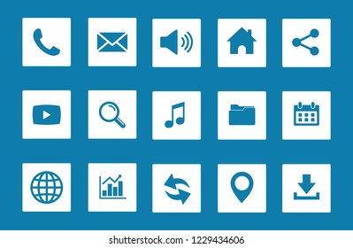 Web icon set vector, Contact us icons vector. for web computer and mobile