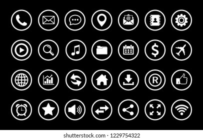   Web icon set vector, Contact us icons