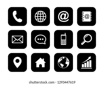 Web icon set vector, contact us Icon set vector. for web computer and mobile