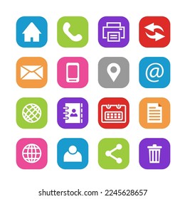 
Web icon set vector, Contact us icons vector. for web computers and mobile. symbol vector