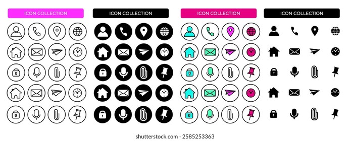 web icon set, web vector set, contact us icon set, for computer and mobile..