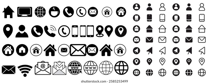 web icon set, web vector set, contact us icon set, for computer and mobile