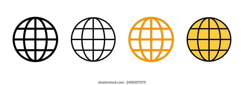 Web icon set vector. go to web sign and symbol. web click icon. Global search icon