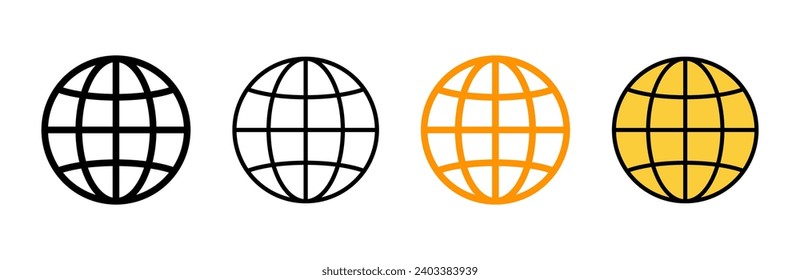 Web icon set vector. go to web sign and symbol. web click icon. Global search icon