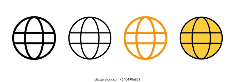 Web icon set vector. go to web sign and symbol. web click icon. Global search icon