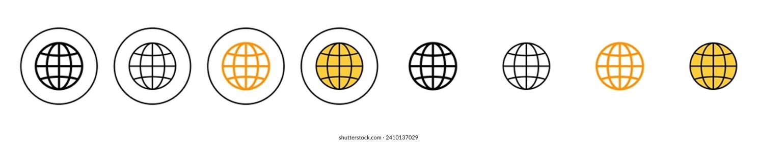 Web icon set vector. go to web sign and symbol. web click icon. Global search icon
