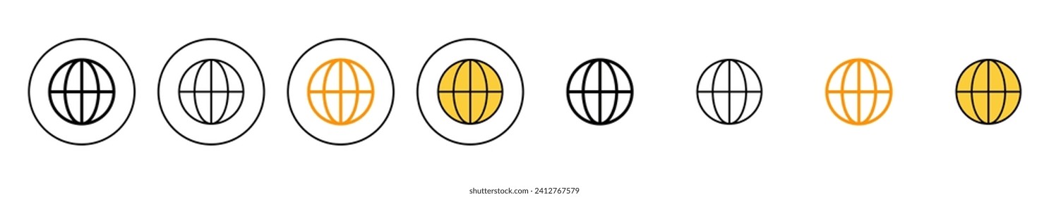 Web icon set vector. go to web sign and symbol. web click icon. Global search icon