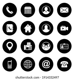 web icon set vector sign symbol of contact us