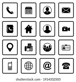 web icon set vector sign symbol of contact us