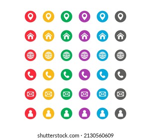 Web icon set vector Website computer mobile user internet home page call pin map mail golden icon with shadow on transparent background