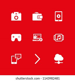 web icon set  wallet, smartphone and cloud computing vector icon for graphic design and web