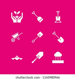 web icon set  with water cycle, airplane frontal view and spade vector icons for web and graphic design