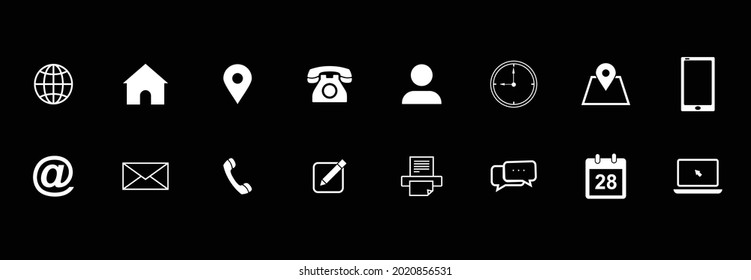  Web-Icon-Set, Website-Icon-Set, kontaktieren Sie uns Icons, Vektorsymbol-Illustration