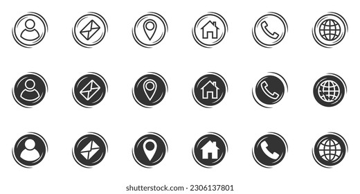 Conjunto de iconos Web. Iconos del sitio web. Ilustración vectorial.