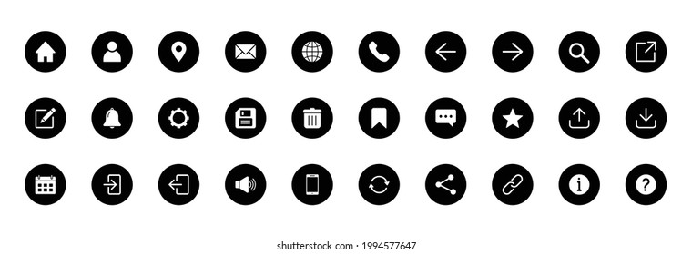 web icon set, website sign vector
