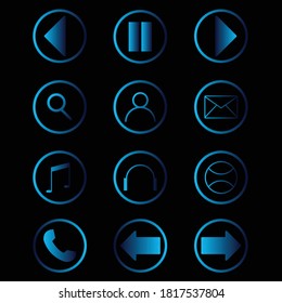 Web icon set. Website set icon vector. Music icon, for computer and mobile