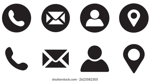 Conjunto de ícones da Web. Vetor de ícone de conjunto de sites. para computador e celular. Ícones de cartão de visita. Contacte-nos os ícones de linha. Símbolo do ícone de informações de comunicação, assinar . Traçado editável. Ilustração vetorial