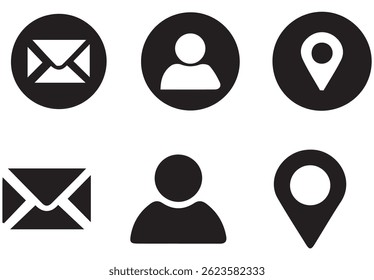 Web icon set. Website set icon vector. for computer and mobile. Business card icons. Contact us line icons. Communication information icon symbol, sign . Editable stroke. Vector illustration