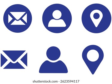Web icon set. Website set icon vector. for computer and mobile. Business card icons. Contact us line icons. Communication information icon symbol, sign . Editable stroke. Vector illustration
