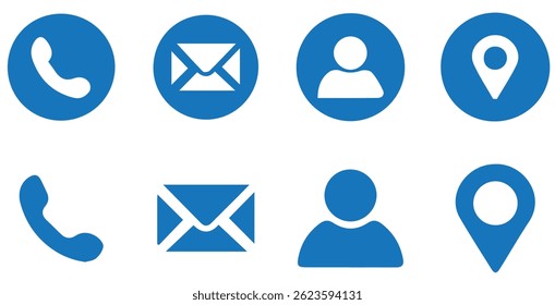 Web icon set. Website set icon vector. for computer and mobile. Business card icons. Contact us line icons. Communication information icon symbol, sign . Editable stroke. Vector illustration