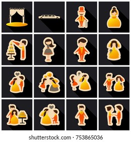 Web icon set - Wedding, marriage, bridal