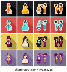 Web icon set - Wedding, marriage, bridal