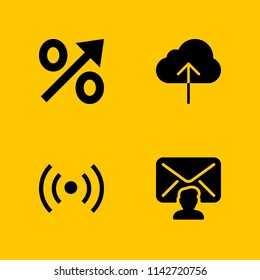 web icon set. wifi, cloud computing and mail vector icon for graphic design and web