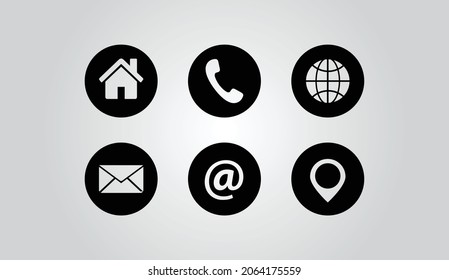 Web Icon Set.Contact Us Icons. web icons set for computer. web and mobile applications