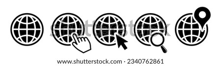 Web icon set.Internet icon set.Web click icons .Web icons search. Global icons.Globe with location icon.