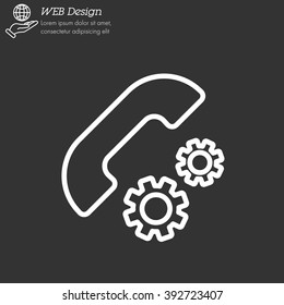Web icon. Setting up call, phone configuration