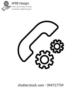 Web icon. Setting up call, phone configuration