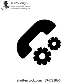 Web icon. Setting up call, phone configuration