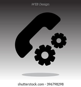 Web icon. Setting up call, phone configuration