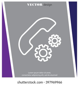 Web icon. Setting up call, phone configuration