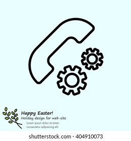 Web icon. Setting up call, phone configuration
