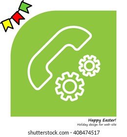 Web icon. Setting up call, phone configuration