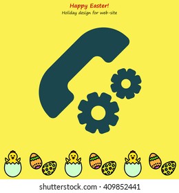 Web icon. Setting up call, phone configuration