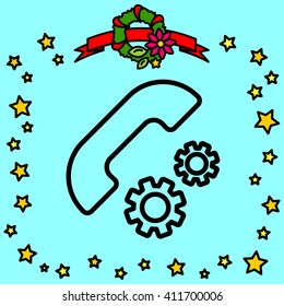 Web icon. Setting up call, phone configuration