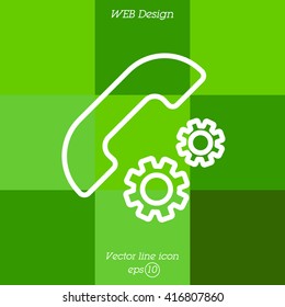 Web icon. Setting up call, phone configuration