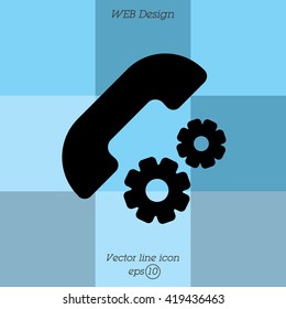 Web icon. Setting up call, phone configuration