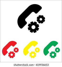 Web icon. Setting up call, phone configuration