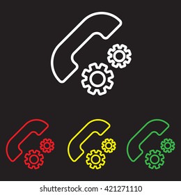 Web icon. Setting up call, phone configuration