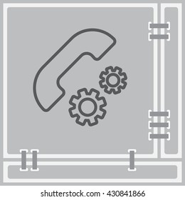 Web icon. Setting up call, phone configuration