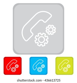 Web icon. Setting up call, phone configuration