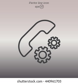 Web icon. Setting up call, phone configuration